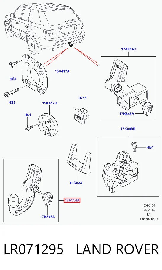 LR071295 Land Rover Enganche de remolque