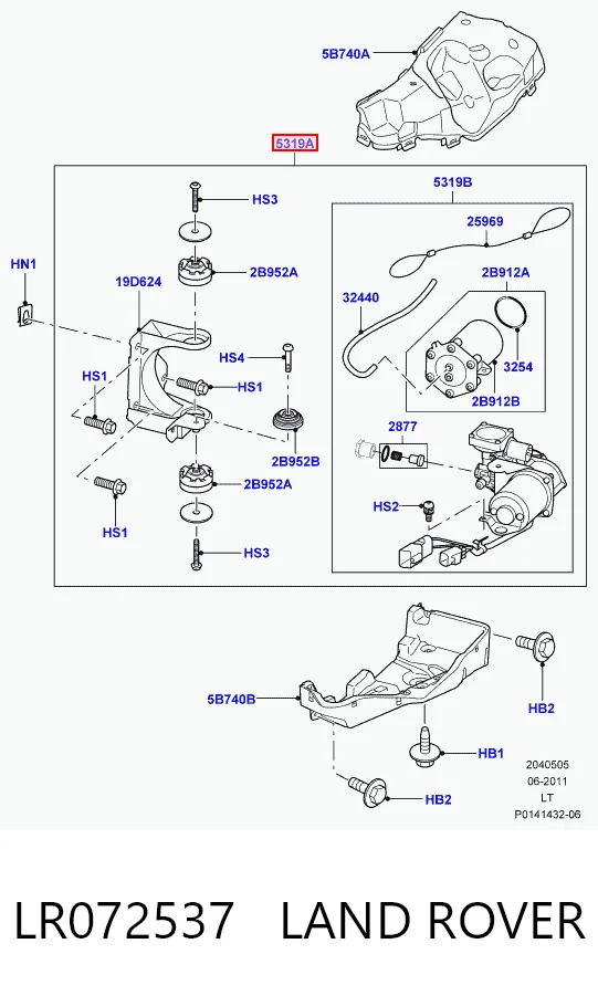 LR072537 Land Rover Compresor de suspensión neumática