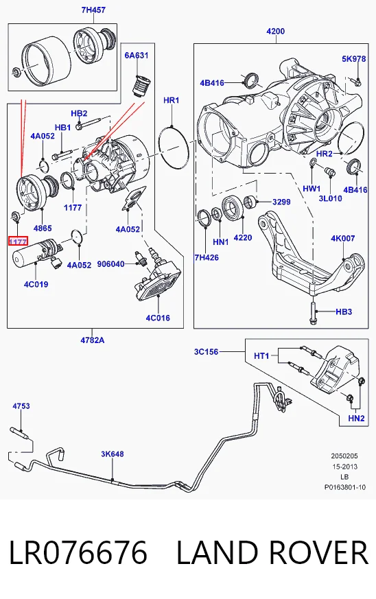 Retén del piñón del diferencial trasero LR002883 Rover