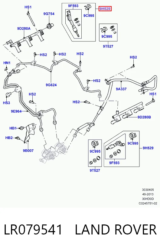 C2D48563 Jaguar Inyector de combustible
