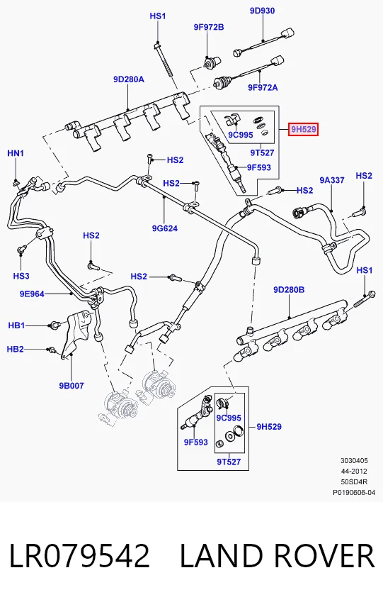 LR079542 Land Rover Inyector de combustible