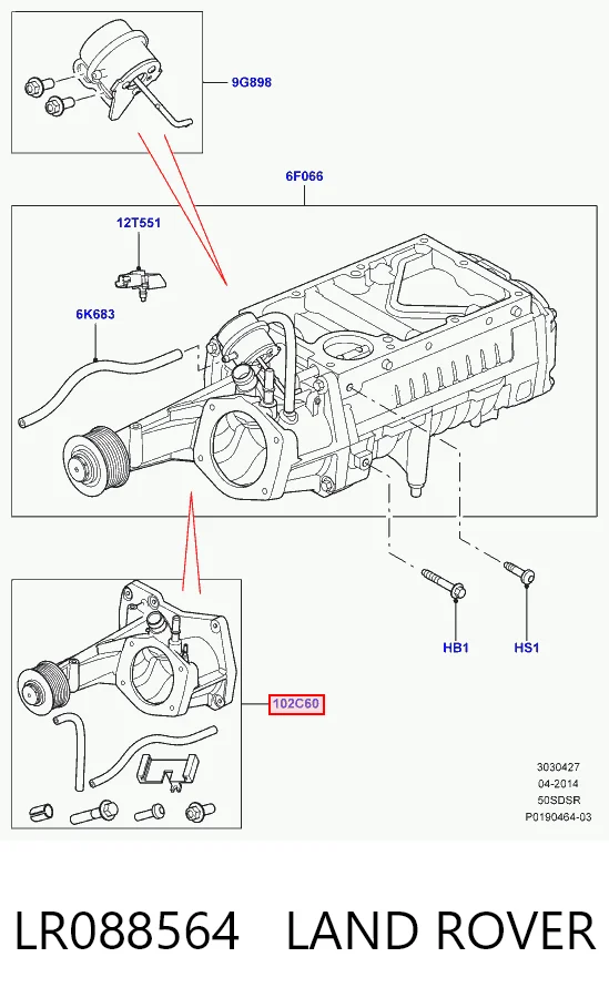 LR088564 Land Rover Cabeza del compresor (Camión)