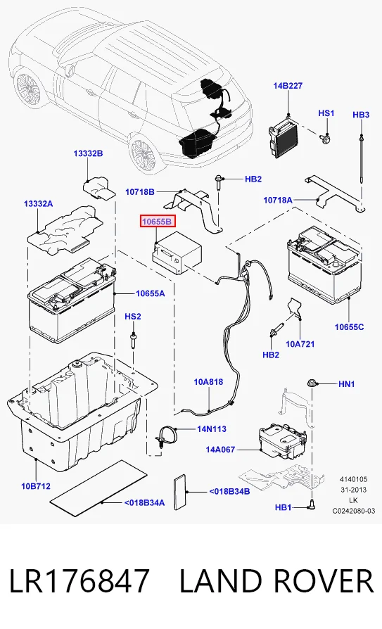 LR176847 Land Rover Batería Start-Stop