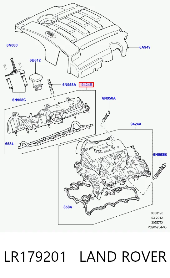 LR179201 Land Rover Tapa de válvula derecha