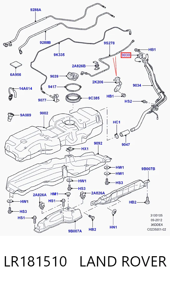 Tapa tanque combustible Land Rover Range Rover  (2018-2026)
