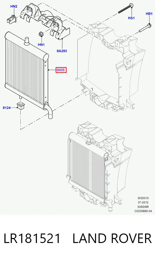 LR181521 Land Rover Radiador adicional de refrigeración del motor