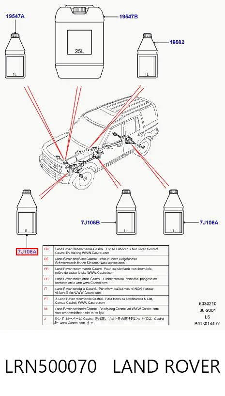 Aceite de transmisión LRN500070 LAND ROVER