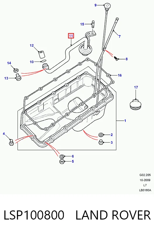 Comprar Tubo de aspiración de aceite Land Rover Range Rover II LP, P38A a bajo precio