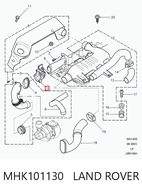 MHK101130 Land Rover Sensor de flujo de aire