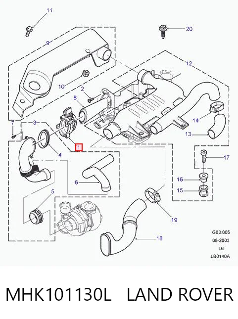 MHK101130L Land Rover Sensor de flujo de aire
