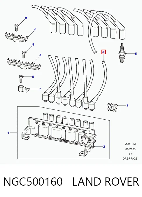 Cables de alta tensión, juego para Land Rover Discovery II LJ ,LT