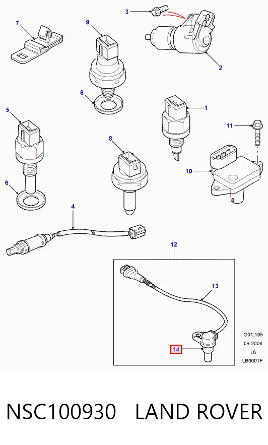Sensor de árbol de levas NSC100930 Rover