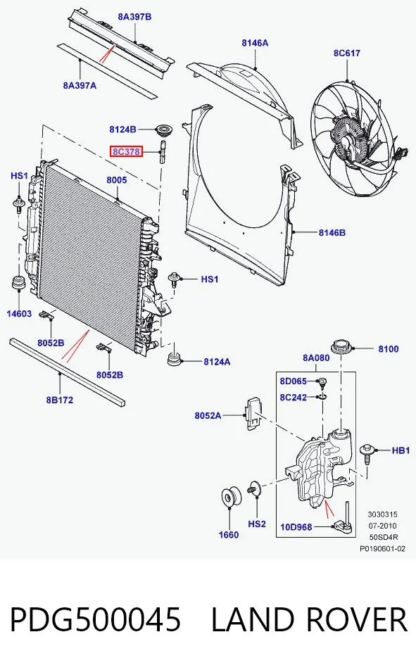PDG500045 Land Rover Pasador guía de la pinza de freno trasera