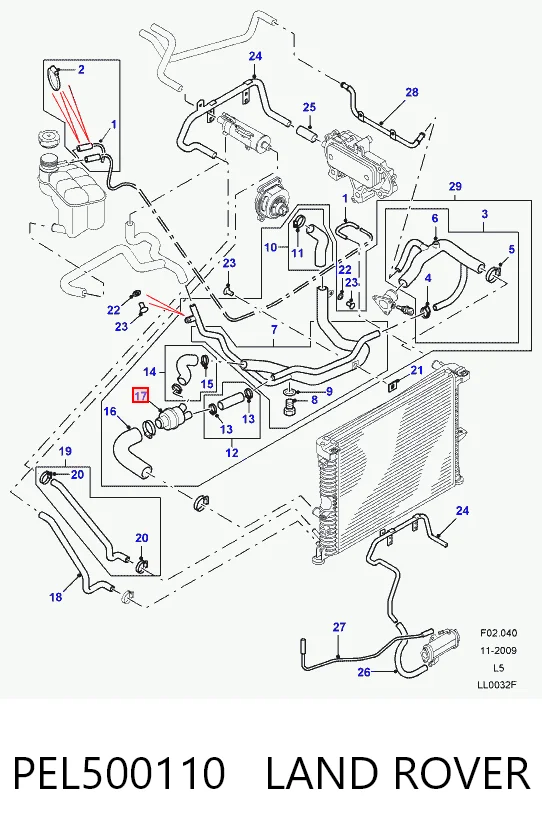 Termostato LAND ROVER PEL500110