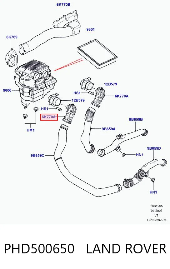 Comprar Manguito de aire del medidor de masa de aire Land Rover Range Rover I L320 a bajo precio
