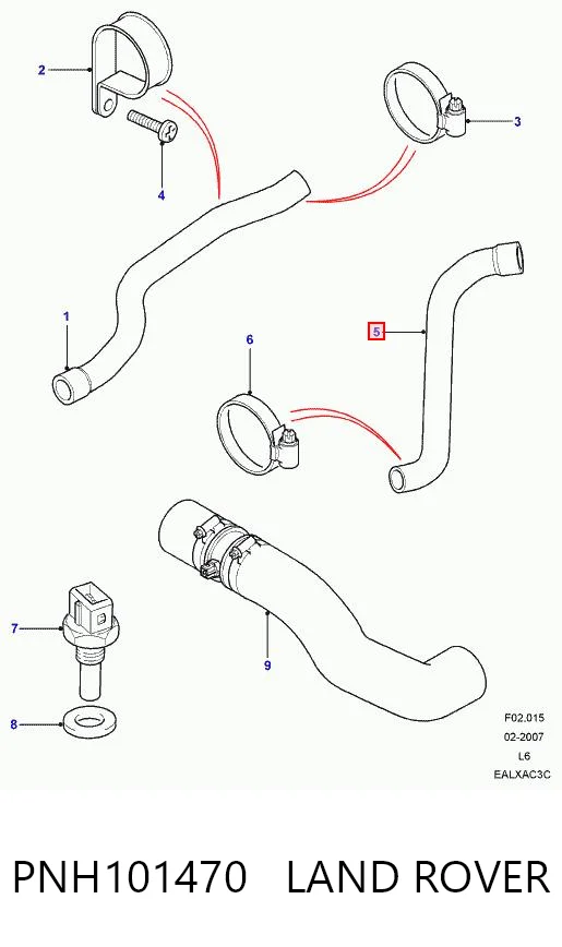 Manguera del intercooler PNH101470 LAND ROVER