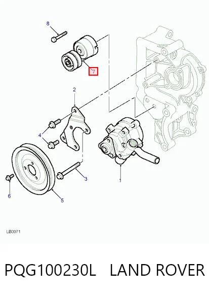 Tensor de correa de accesorios PQG100230L LAND ROVER
