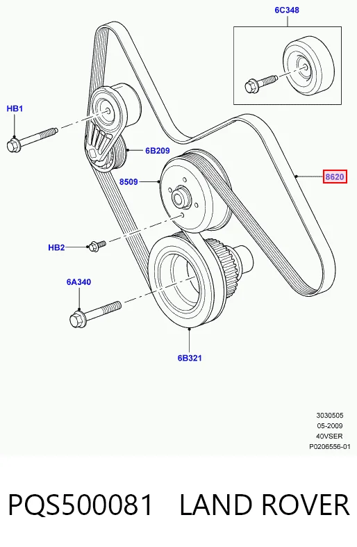 Correa de alternador 6PK2085 Bando