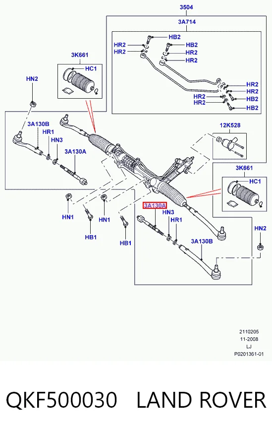 Barra de dirección QKF500030 LAND ROVER