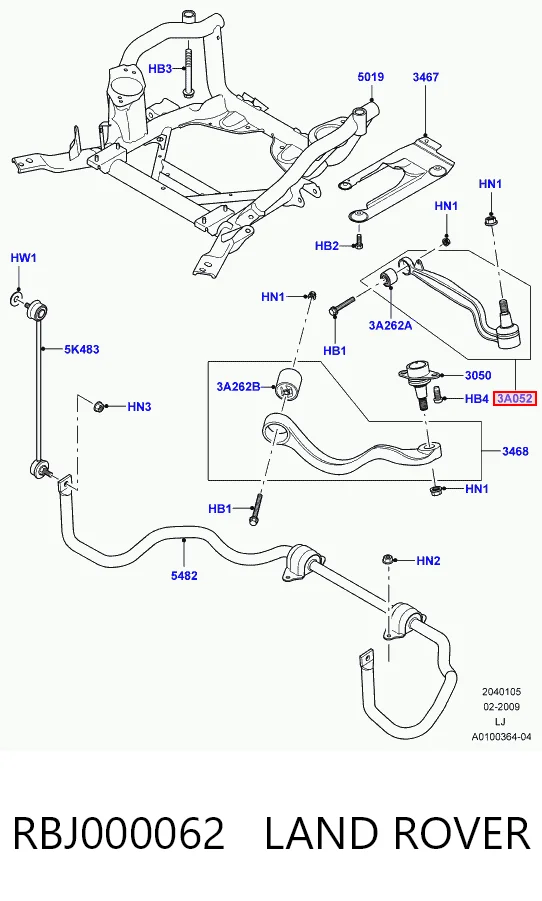 Brazo inferior izquierdo/derecho de suspensión delantera RBJ000062 LAND ROVER