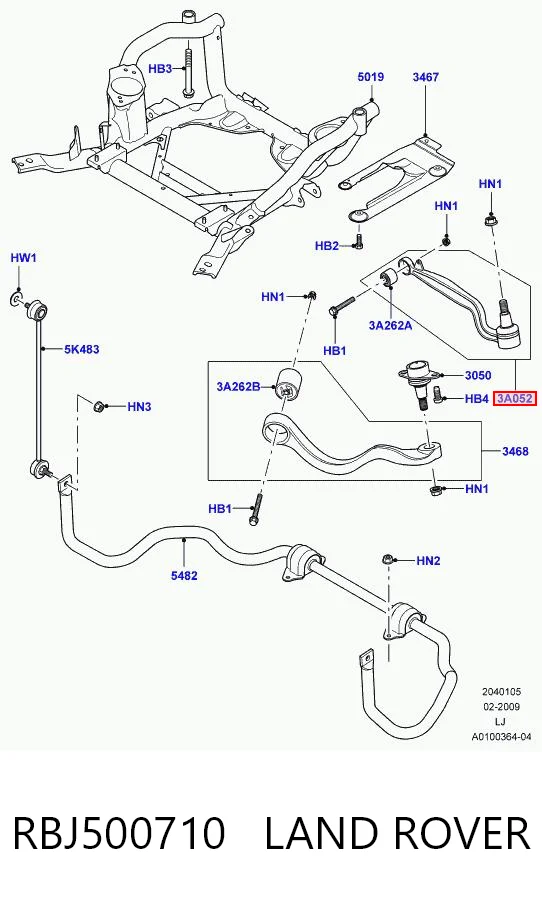 Brazo inferior izquierdo/derecho de suspensión delantera RBJ500710 LAND ROVER