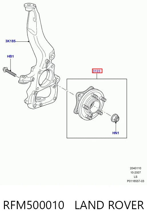 RFM500010 Land Rover Cubo delantero