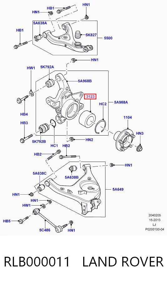 RLB000011 Land Rover Cojinete de cubo delantero/trasero