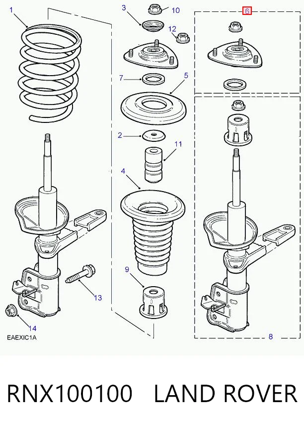 Soporte del amortiguador delantero RNX100100 LAND ROVER