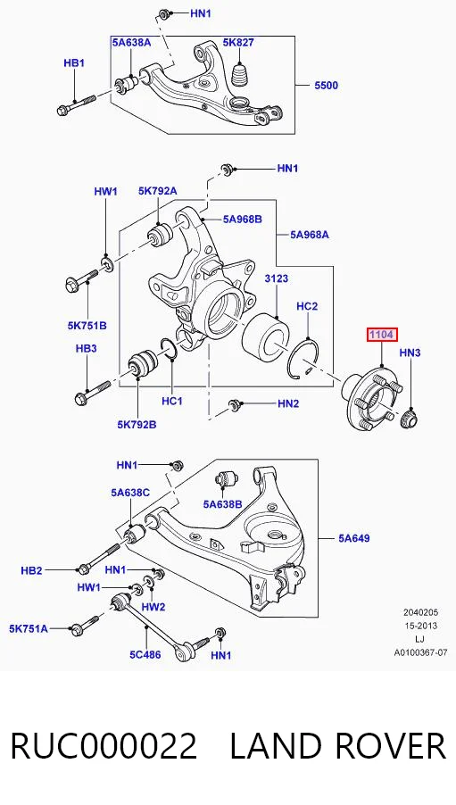 Cubo trasero RUC000022 LAND ROVER