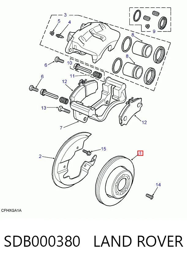 Disco de freno delantero SDB000380 LAND ROVER