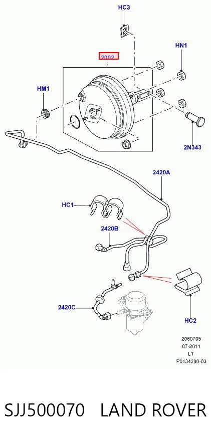 Servofreno SJJ500070 LAND ROVER
