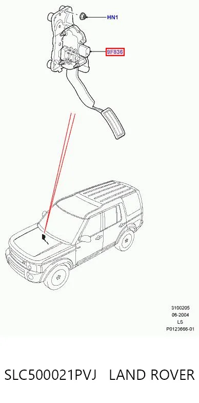 Pedal de aceleracion para Land Rover Range Rover SPORT I L320