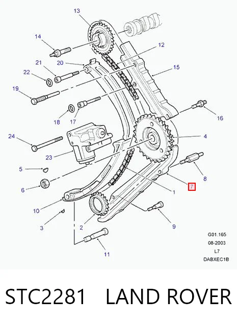 Tensor inferior de la cadena de distribución STC2281 LAND ROVER