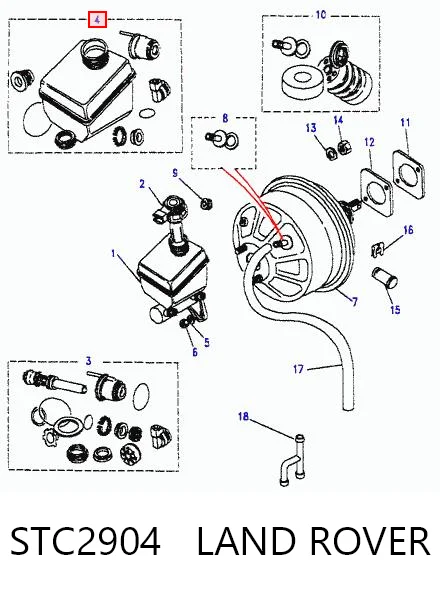 Deposito liquido frenos para Land Rover Discovery II LJ ,LT