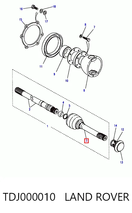 Junta homocinética exterior delantera TDJ000010 LAND ROVER