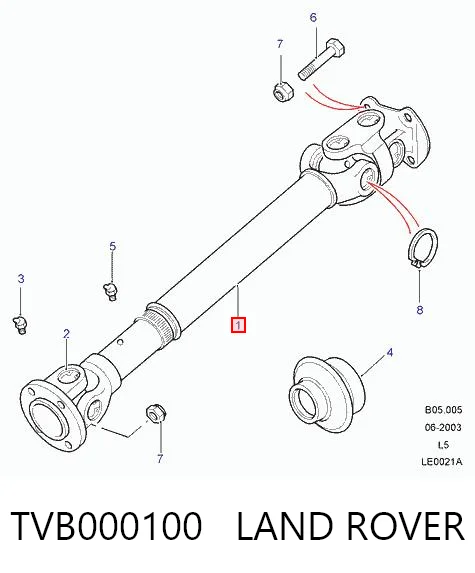 Árbol de transmisión delantero TVB000100 LAND ROVER