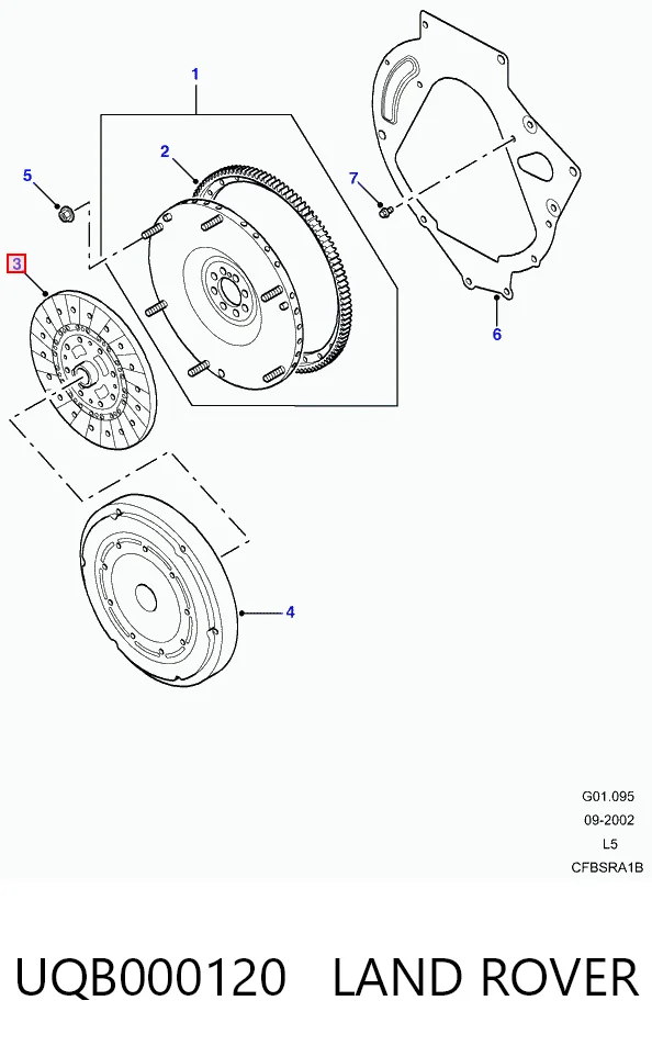 Disco de embrague UQB000120 LAND ROVER