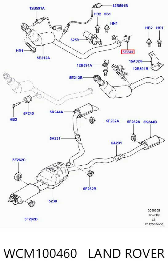 WCM100460 Land Rover Junta de sistema de escape