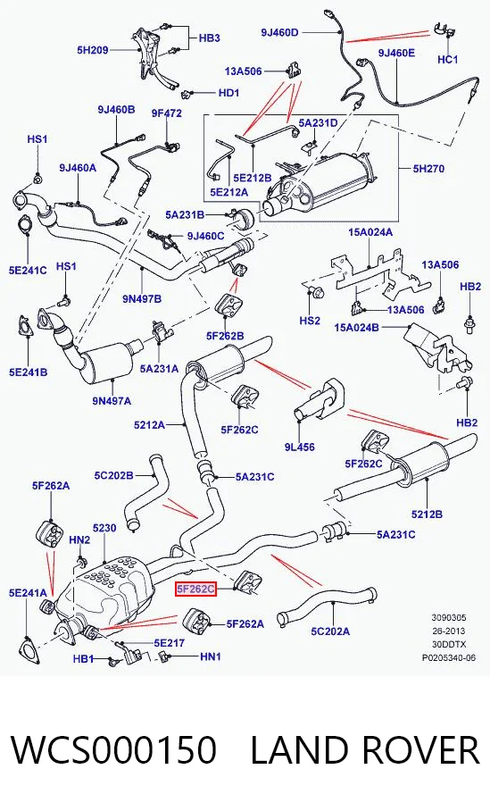 Soporte del silenciador WCS000150 LAND ROVER