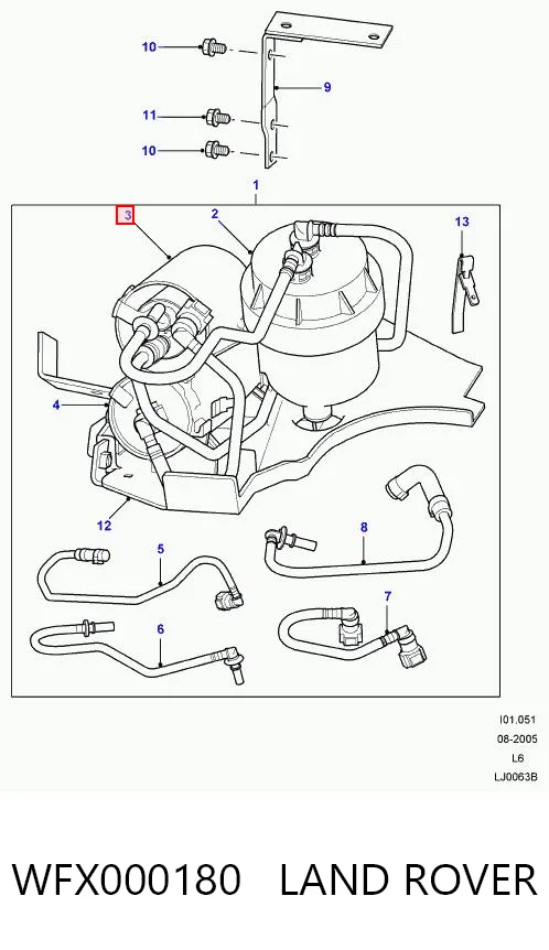 Bomba de combustible de línea WFX000180 LAND ROVER
