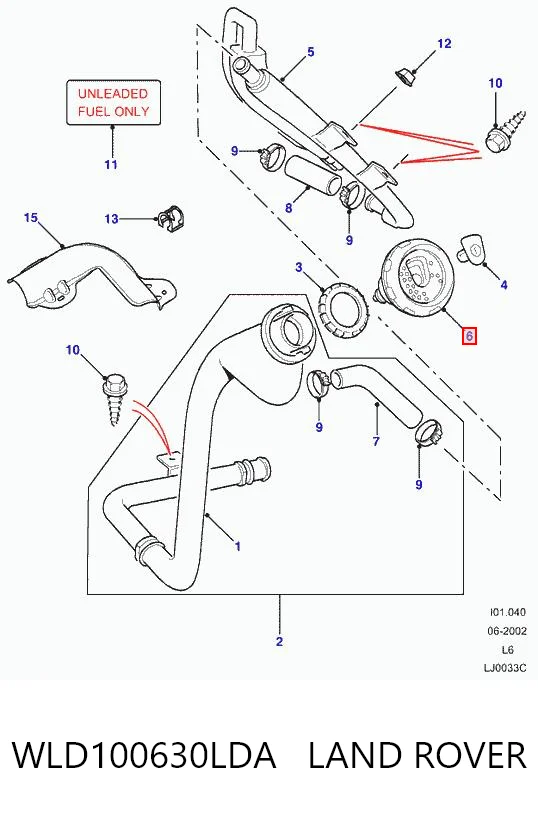 Tapón del depósito de combustible WLD100630LDA LAND ROVER