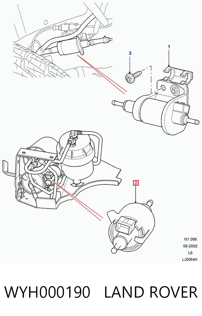 Bomba de combustible de calefacción auxiliar WYH000190 LAND ROVER
