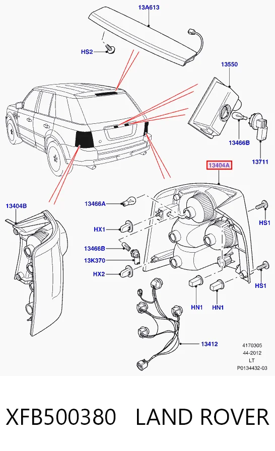 Piloto trasero derecho para Land Rover Range Rover SPORT I L320