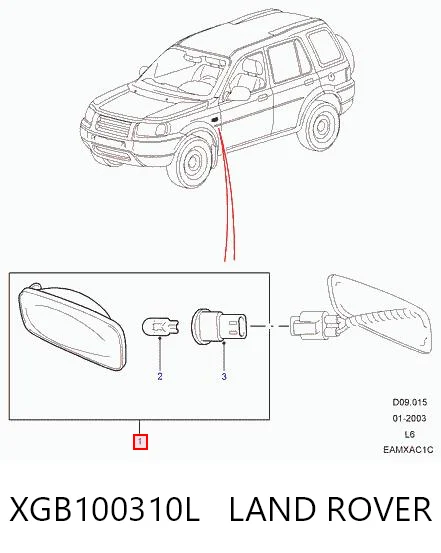 XGB100310L Land Rover Luz intermitente guardabarros