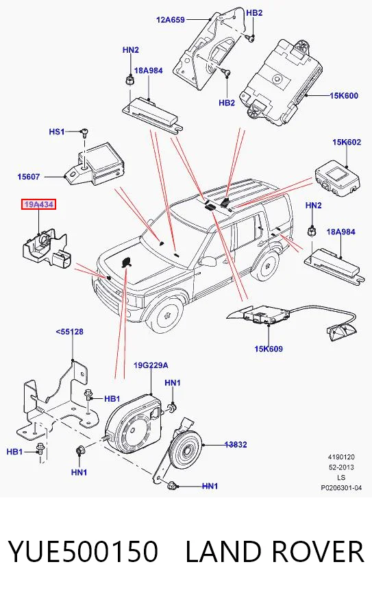 Cerradura del capó YUE500150 LAND ROVER
