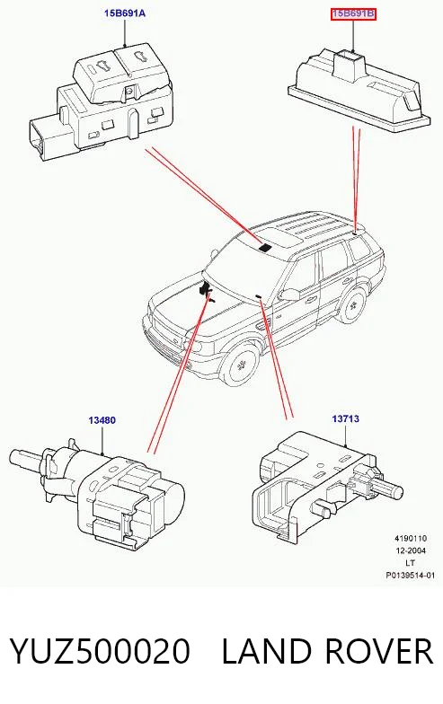 YUZ500020 Land Rover Manilla de puerta de maletero exterior