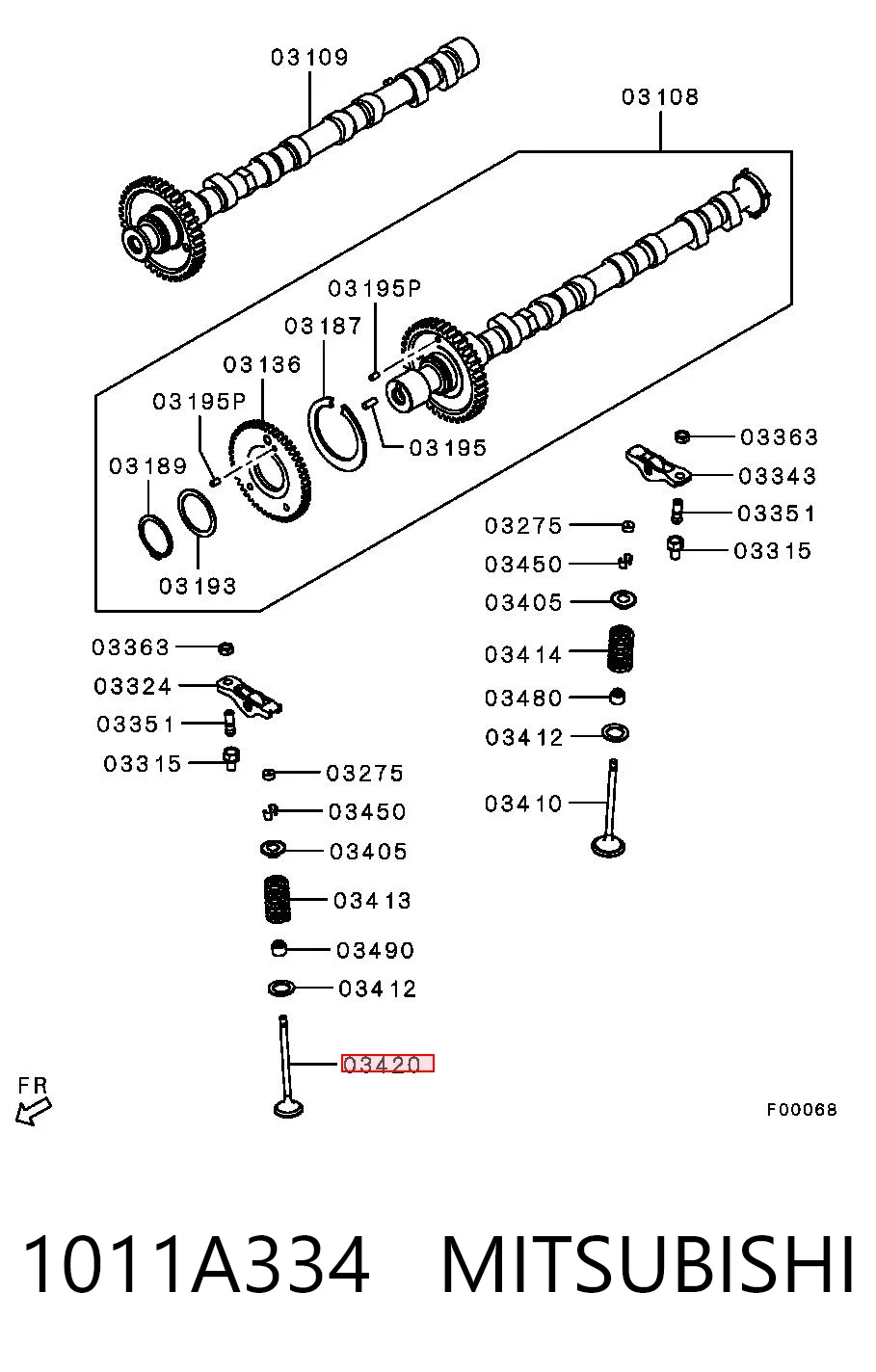 Válvula de escape 1011A334 MITSUBISHI
