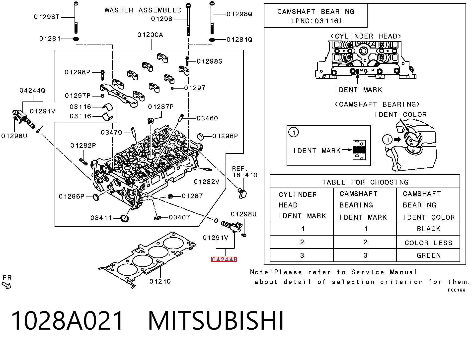 1028A021 Mitsubishi Válvula solenoide de posición del árbol de levas izquierda