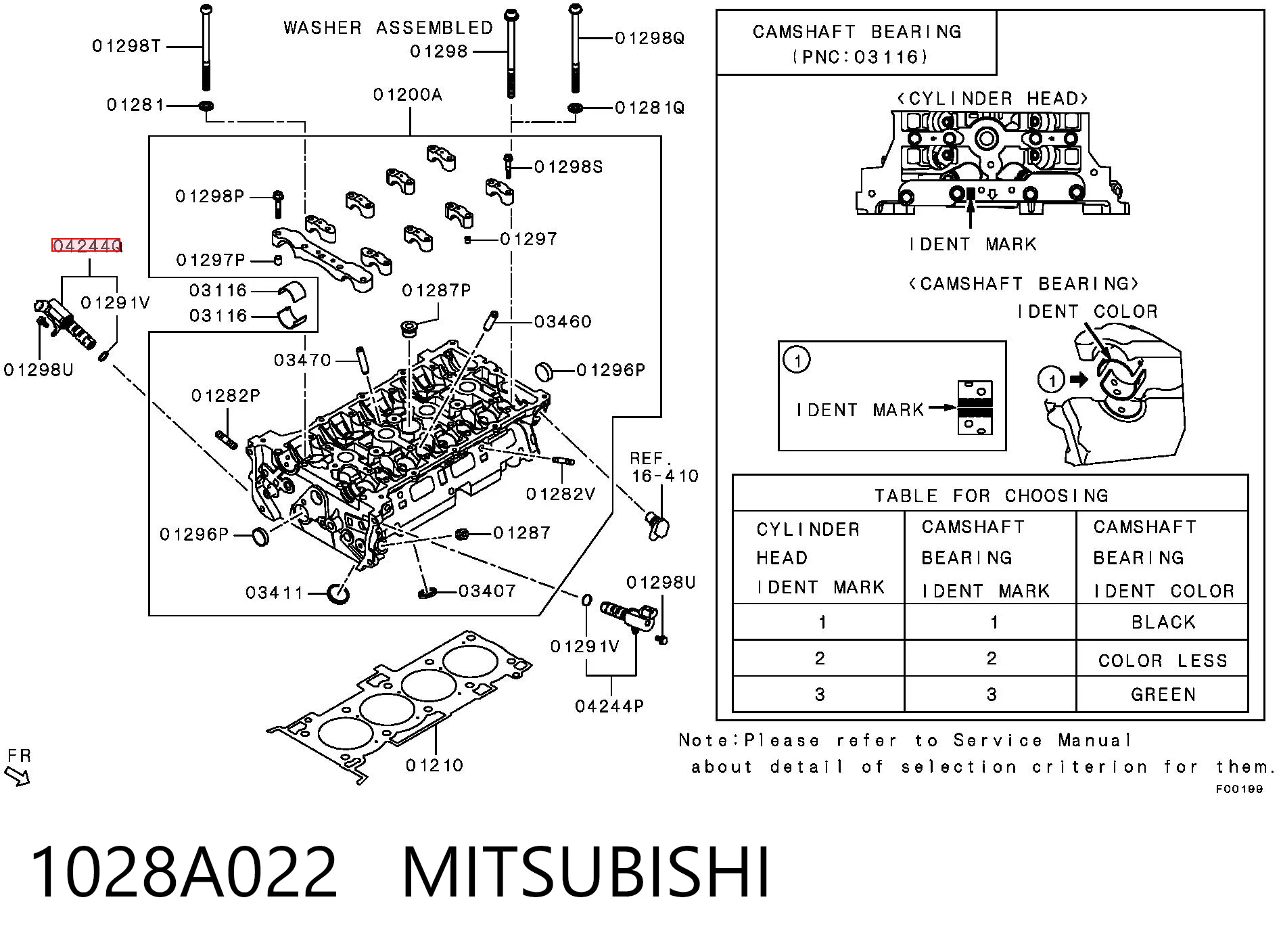 1028A022 Mitsubishi Válvula reguladora de presión de aceite