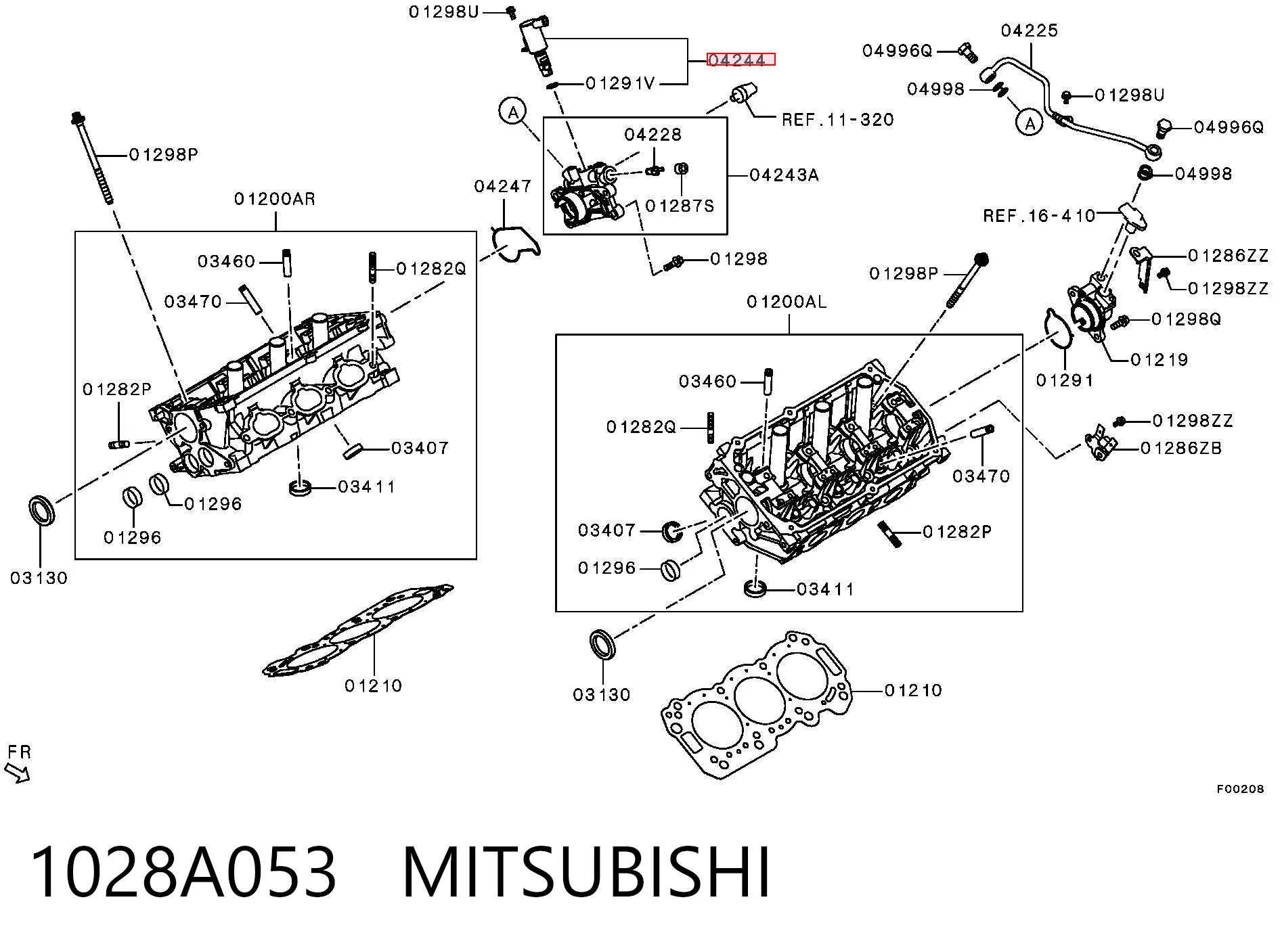 1028A053 Mitsubishi Válvula control, ajuste de levas